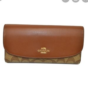 COACH SIGNATURE PVC CHECKBOOK WALLET